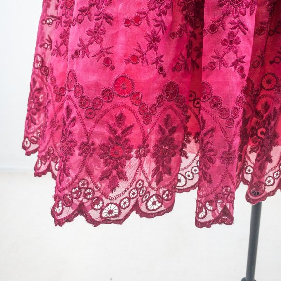 Betsey Johnson Silk Boho Princess Top Dress Pink - Picture 2 of 9